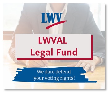 Facebook post - LWVAL Legal Fund