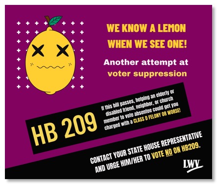 Instagram post - Bad Bill Alert HB209 #2